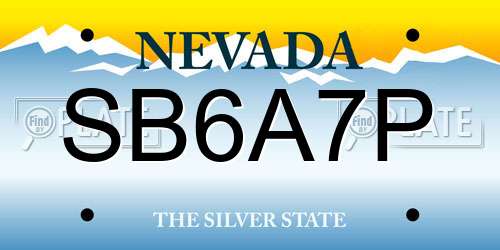 SB6A7P Nevada License Plate