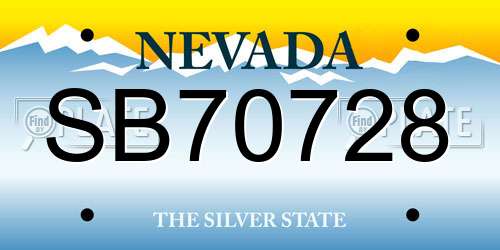SB70728 Nevada License Plate