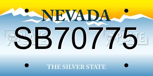 SB70775 Nevada License Plate