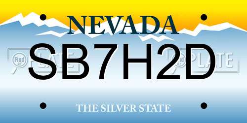 SB7H2D Nevada License Plate