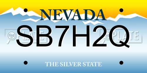 SB7H2Q Nevada License Plate