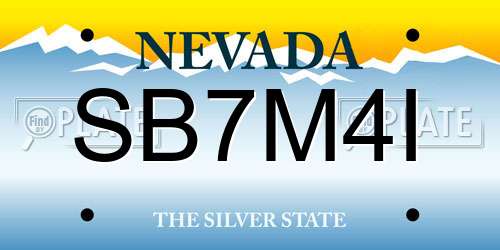 SB7M4I Nevada License Plate