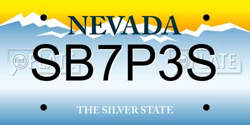 SB7P3S Nevada License Plate
