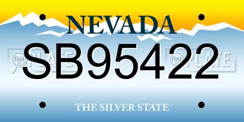 SB95422 Nevada License Plate