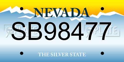 SB98477 Nevada License Plate