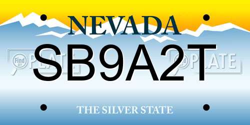 SB9A2T Nevada License Plate