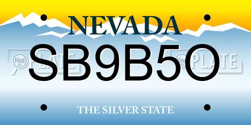 SB9B5O Nevada License Plate