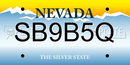 SB9B5Q Nevada License Plate