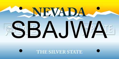 SBAJWA Nevada License Plate