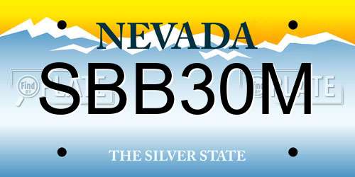 SBB30M Nevada License Plate