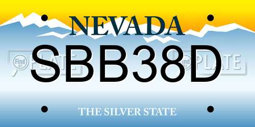 SBB38D Nevada License Plate