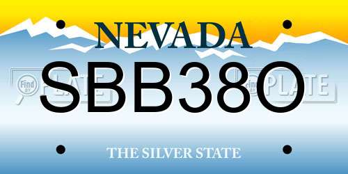 SBB38O Nevada License Plate