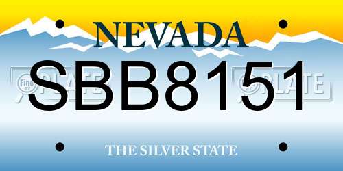 SBB8151 Nevada License Plate
