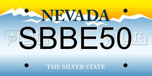 SBBE50 Nevada License Plate