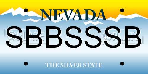 SBBSSSB Nevada License Plate