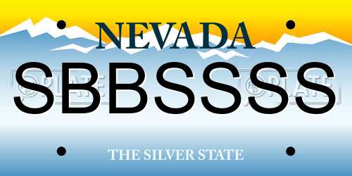 SBBSSSS Nevada License Plate
