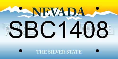 SBC1408 Nevada License Plate