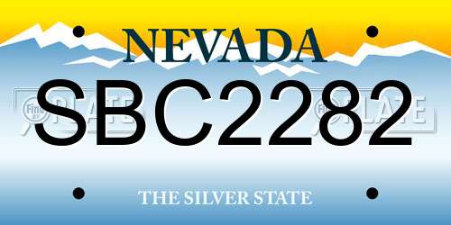 SBC2282 Nevada License Plate
