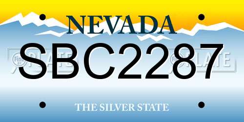 SBC2287 Nevada License Plate