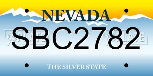 SBC2782 Nevada License Plate