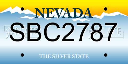 SBC2787 Nevada License Plate