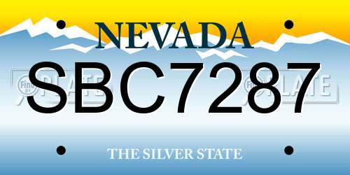 SBC7287 Nevada License Plate