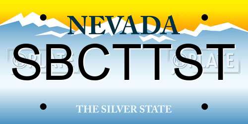 SBCTTST Nevada License Plate