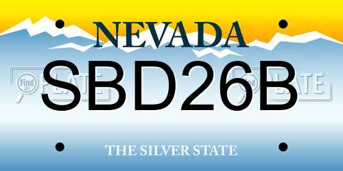 SBD26B Nevada License Plate