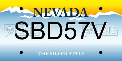 SBD57V Nevada License Plate