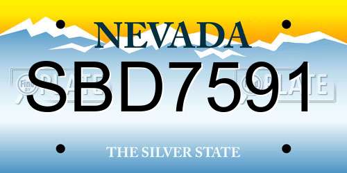 SBD7591 Nevada License Plate