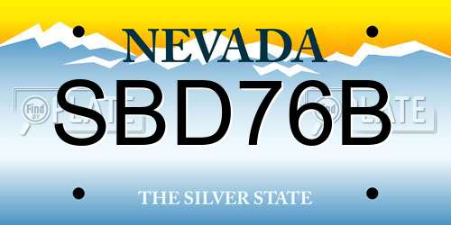 SBD76B Nevada License Plate