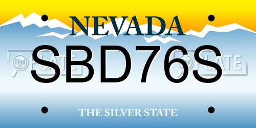 SBD76S Nevada License Plate