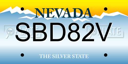 SBD82V Nevada License Plate