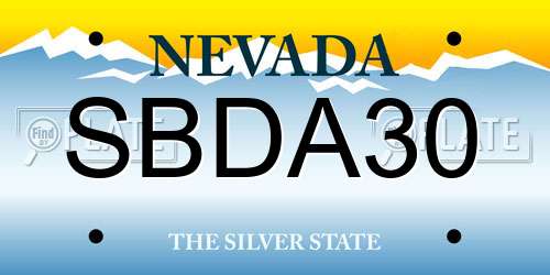 SBDA30 Nevada License Plate