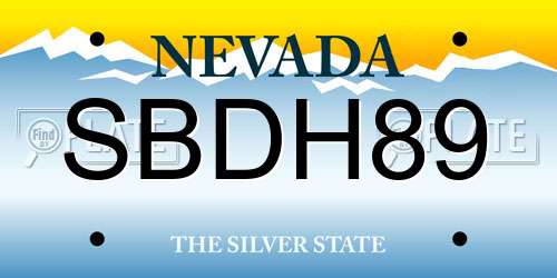 SBDH89 Nevada License Plate