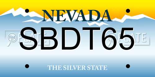 SBDT65 Nevada License Plate