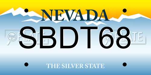 SBDT68 Nevada License Plate