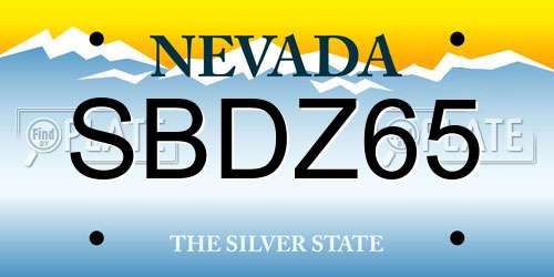 SBDZ65 Nevada License Plate