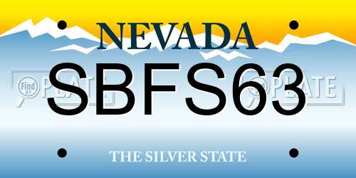 SBFS63 Nevada License Plate