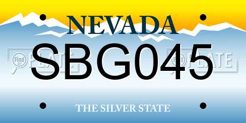 SBG045 Nevada License Plate