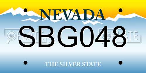 SBG048 Nevada License Plate