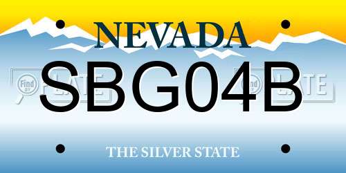 SBG04B Nevada License Plate