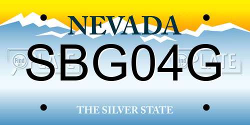 SBG04G Nevada License Plate