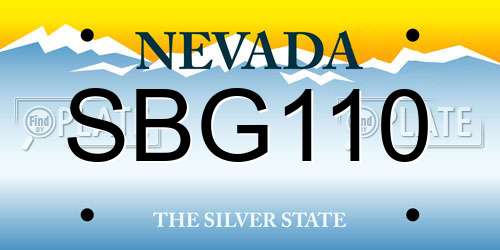 SBG110 Nevada License Plate