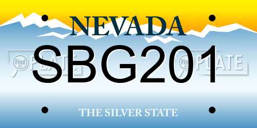 SBG201 Nevada License Plate