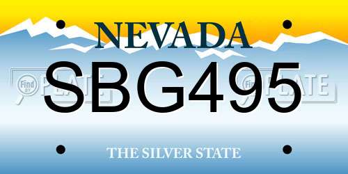 SBG495 Nevada License Plate