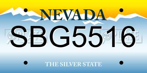 SBG5516 Nevada License Plate
