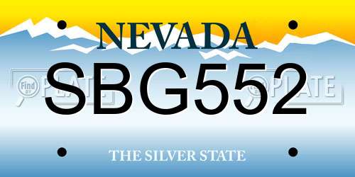 SBG552 Nevada License Plate