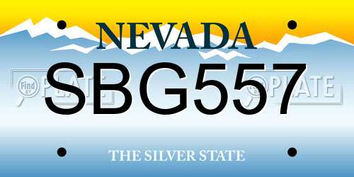 SBG557 Nevada License Plate