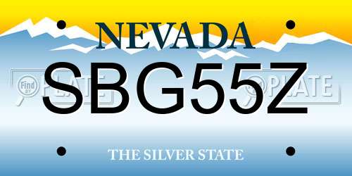 SBG55Z Nevada License Plate